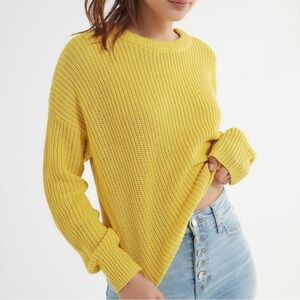 Urban Outfitters Sunny Yellow Crew Neck Sweater knit long sleeve medium women’s
